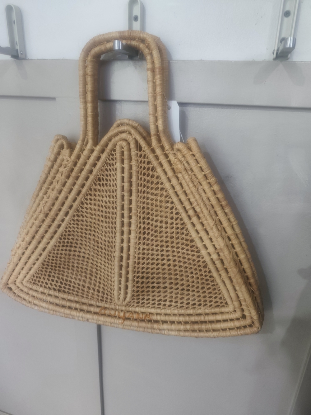 Handwoven Straw Tote Bag in Natural Beige - Picture 3 of 4